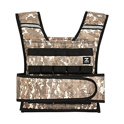 ZELUS Weighted Vest with Adjustable Weights for Home Workouts - color: 45lb Desert Camo