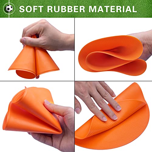 Poly Spot Markers 4inch/9 inch Non-Slip Rubber Agility Markers Flat Field Cones Floor Dots for Football, Soccer, Basketball Training Markers, School Activities, Exercise Drills, Social Distancing - style: 9inch 6Pcs(Red-orange)