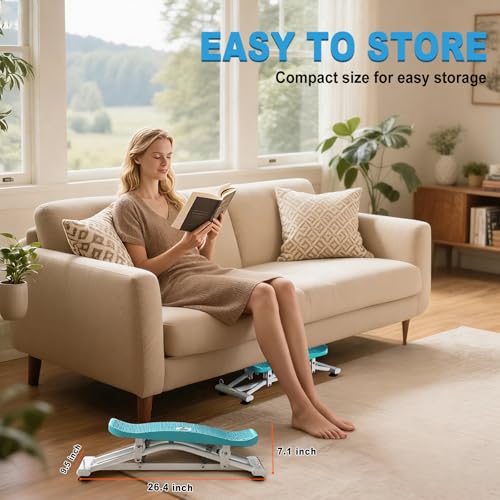 Balance Board, Ski Balancing Machine with 300 LBS Weight Capacity, Slide Stepper Stimulated Ski with Resistance Bands, Portable Balance Trainer for Full Body Workout
