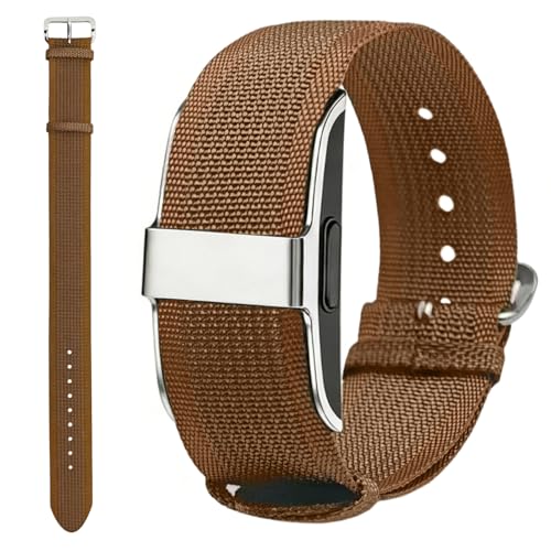 CAMTOVGCA Nylon Loop Compatible with Hume Band, Nylon Replacement Strap, Soft Adjustable Breathable Sport Wristband for Fitness Tracker - color: Brown