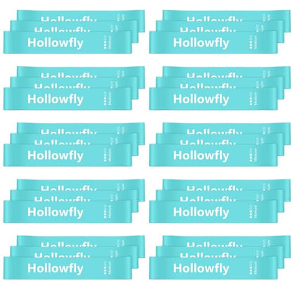 Hollowfly 30 Pcs Bulk Resistance Bands Latex Loop Non Slip - color: Blue, size: Medium