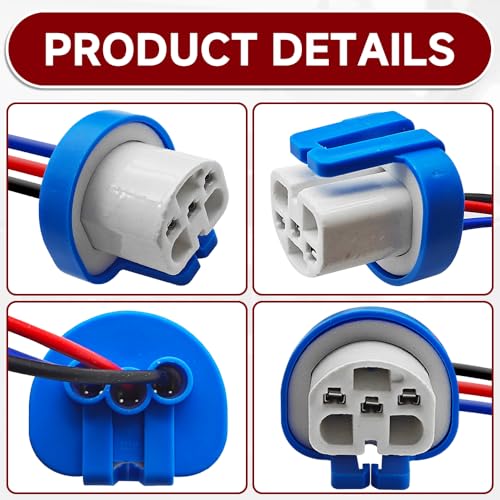 2PCS Wiring Harness, Wiring Harness Extension Socket Adapter, 9004 HB1 HB5 Head Light Harness Bulb Socket, Universal High Tempreture Resistant Socket Car Accessories for Truck Boat