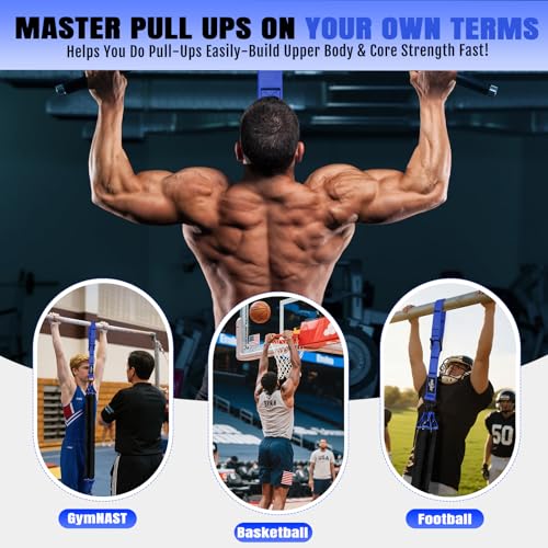Pull Up Bands, Heavy Duty Resistance Bands with Handle, Workout Bands for Pull Up Bar, Pullup Assist Band Set for Exercise, Full Body Workout, Home Gym for Enhanced Strength, Muscle Training