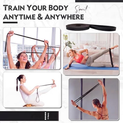 Outus 20 Pcs Resistance Bands Set 10 Resistance Loop Exercise Bands 10 Pull Up Strength Training Physical Therapy for Women Men Home Gym Workout Pilates Yoga Glutes Leg Full Body - color: Black