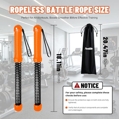 Poly Battle Rope with Cloth Sleeve -1.25/1.5/2 Inch Diameter 30' 40' 50' Lengths -Gym Muscle Toning Metabolic Workout Fitness, Battle Ropes for Home Gym - style: Ropeless Orange