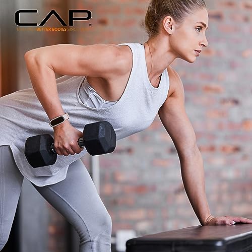 CAP 50 lbs Coated Dumbbell Set | Multiple Styles - color: Tinted Handles, style: 5LBx2, 20lbx2 Set