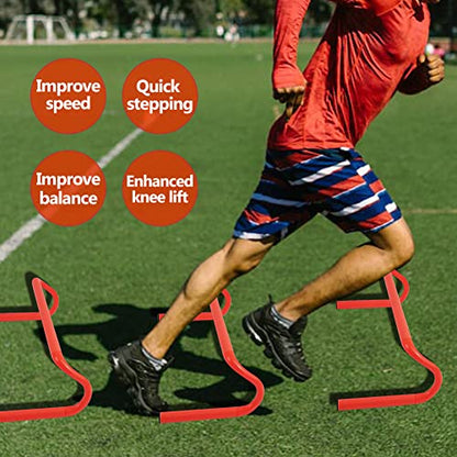 4 Pack Agility Speed Training Hurdles- 6" Detachable Agility Training Hurdles- Sports Practice Equipment for Athletes, Soccer, Basketball
