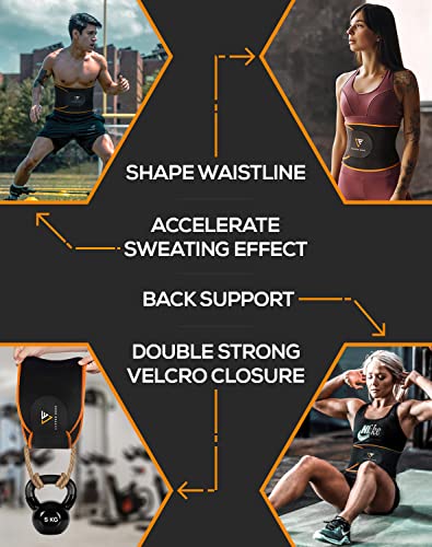 Sweat Waist Trimmer Trainer Belt for Women & Men,Workout Wrap Shaper with Copper Ion for Enhanced Sweating Effect