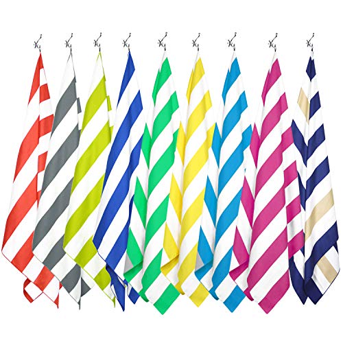 Microfiber Beach Towel, Sand-Free Quick Dry Travel Towel, Oversized Compact Lightweight Recycled Towel for Pool Camping(67"x35"/60"x30") - color: F-set (9), size: Extra Large(67x35")