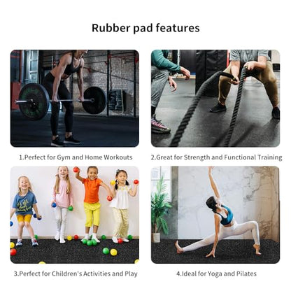 0.8in Thick 24 Sq Ft Gym Flooring for Home Gym, 6 Tiles Workout Exercise Equipment Mats, Rubber Top with EVA Foam, Interlocking Puzzle Floor Tiles for Fitness Room, Protective Flooring Mat - size: 0.8in