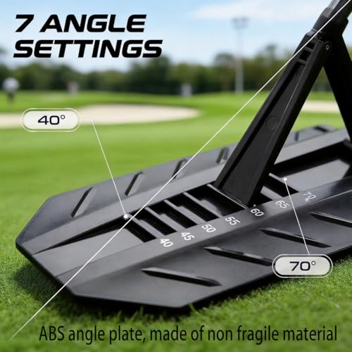 Golf Alignment Stick Holder Adjustable Angle Swing Trainer Aid Fiberglass Rods PVC Sleeve Plane Corrector Portable ABS Base for Men Women Putting Drills Red Black