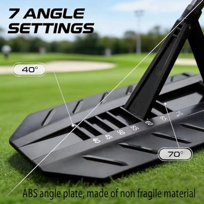 Golf Alignment Stick Holder Adjustable Angle Swing Trainer Aid Fiberglass Rods PVC Sleeve Plane Corrector Portable ABS Base for Men Women Putting Drills Red Black