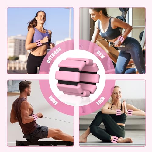 Ankle Weight Wrist Weight 2 Pack (1lb Each) Adjustable Arm and Leg Weight Suitable for Women and Men Pilates Gym Yoga Aerobic Strength Training