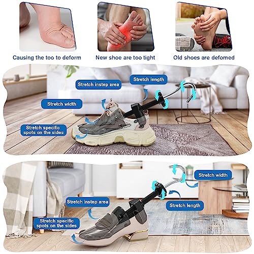 eachway Shoe Stretcher Shoe Widener Adjustable Width Length Wide Feet Shoe for Men Women (M for M's Us6.5-10; Wm's Us10-13.5) Black - color: M(for M's Us6.5-10; Wm's Us10-13.5 ) Black