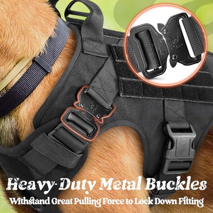rabbitgoo Tactical Dog Harness for Small, Heavy Duty Military No Pull Vest - color: Black, size: Small