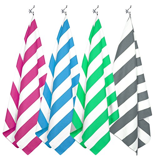 Your Choice Microfiber Beach Towel Sand-Free Quick Dry (67"x35"/60"x30") - color: G-set (4)-green/Rose Red/Blue/Gray, size: Extra Large(67x35")