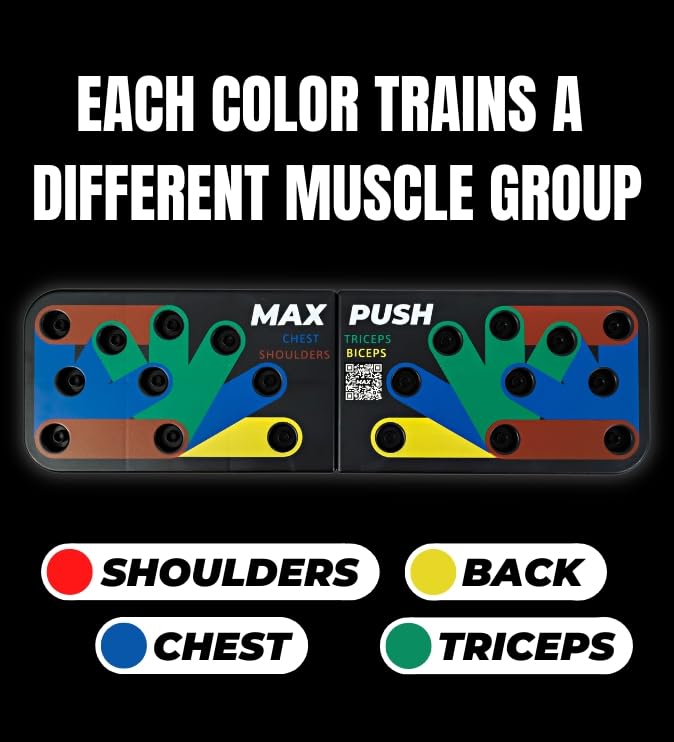 2.0 Push Up Board - Home Gym Exercise Equipment for Chest, Shoulders, Triceps and Biceps - Foldable and Portable House Workout for Men and Women