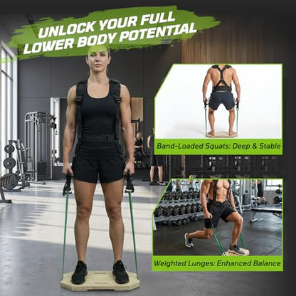 Belt Squat Harness Vest for Resistance Bands, Adjustable Squat Vest with Padded Shoulder Support,Lower Body Leg Day Equipment for Glutes & Quads，Home Gym Training