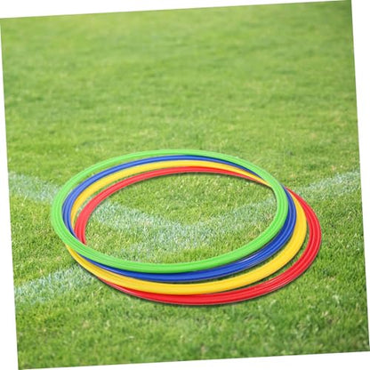 Yardwe 4Pcs Plastic Agility Training Rings for Soccer Football Training Equipment Hopscotch Circles Enhance Coordination Speed Drills