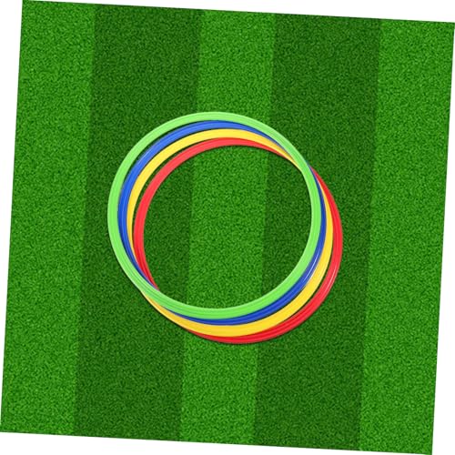 Kisangel 4pcs Soccer Training Rings Plastic Speed Agility Training Equipment for Enhanced Coordination for Boys and Girls and Adults for Outdoor Sports