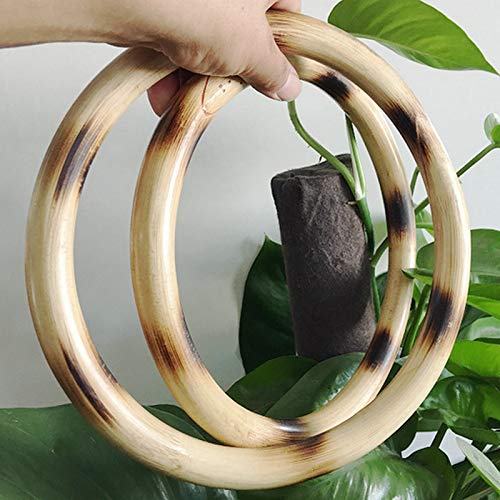 Wing Chun Ring Kung Fu Martial Arts Hand Strength Training Equipment Natural Wood Rattan Stainless Steel Ring for Exercise - color: Rattan 2