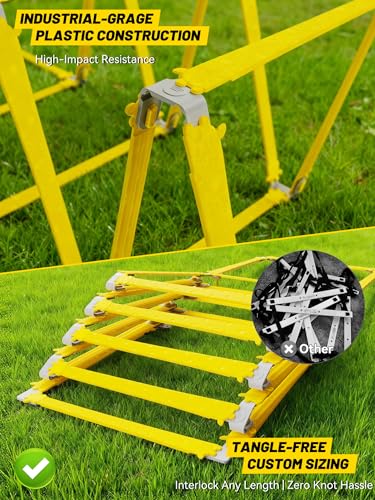 Tangle-Free Agility Ladder for Kids/Athletic – Multi-Use Speed Training Ladder for Footwork Drills/Football/Soccer/Boxing - Agility Equipment for Workout/Exercise/Fitness – 10 Rung
