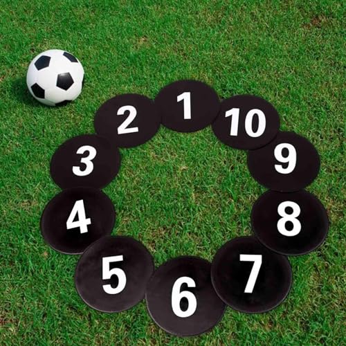 10x Numbered Floor Spot Markers Training Mark Pad Shock Absorbing Anti Slip Flat Disc Markers Landmark Mat for Kids Drills