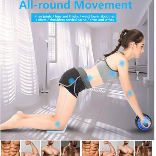 Ab Roller Wheel, Abdominal Wheel for Abdominal Exercise Machine, Arespark Home Gym Equipment for Core Workout, No Noise Ab Roller Exercise Equipment with Knee Mat and Foam Handle