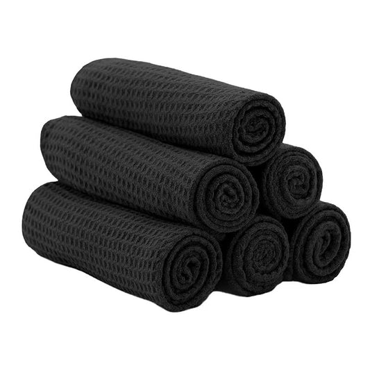 Quick D. Microfiber Gym Towels 16x27 Inch – 5 Pack, Quick Dry, Soft & Absorbent Workout Towels for Gym, Sports & Fitness (Honeycomb Black) - color: Honeycomb Black