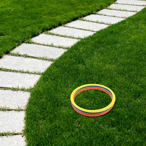 VOSAREA 10pcs Agility Training Rings 12 Inch Plastic Speed Hoops for Soccer Football Footwork Practice Portable Sport Training Circles for Athlete Exercise
