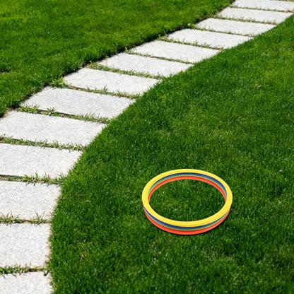 VOSAREA 10pcs Agility Training Rings 12 Inch Plastic Speed Hoops for Soccer Football Footwork Practice Portable Sport Training Circles for Athlete Exercise
