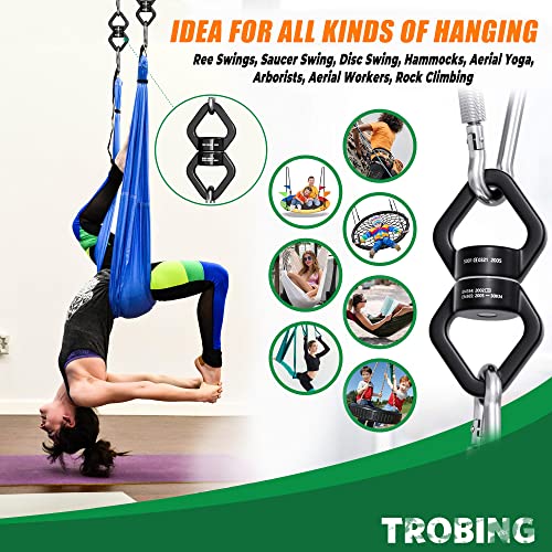 Trobing Swing Swivel, 30KN Rotational Safety Device, 360° Rotator with Hanging Accessory for Aerial Yoga, Hanging Hammock, Web Tree Swing, Swing Spinner and Rock Climbing, Indoor and Outdoor