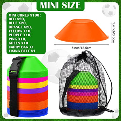 Hanaive Mini Soccer Cones for Agility Drills, 5 Inch - color: Multicolor