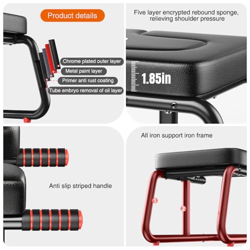 KBQ Yoga Headstand Bench, Yoga Inversion Chair, Headstand Trainer – U-Shaped Stool with 400LB Capacity, Double Armrest, Non-Slip Fitness Aid, Thick Breathable Mat, Home & Gym Stability Stool (Black)