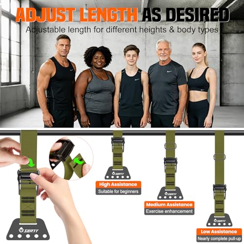 Adjustable Pull Up Assistance Band, Heavy Duty Assisted Pull Up Bands Support 375lbs, Upgrade Pull Up Bar Resistance Band for Assist Pullup Home Gym Strength Training