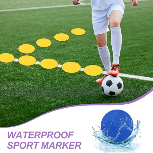 PATIKIL Spot Markers, Non-Slip Floor Dots Agility Markers Flat Field Cone Poly Dot - color: Blue