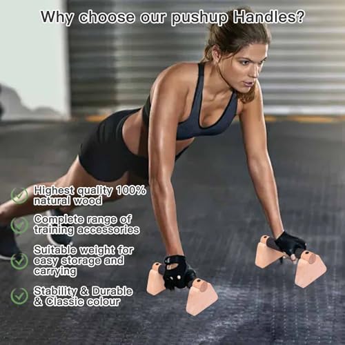 Wooden Parallettes Bars for Calisthenics - Handstand Push Up Bars for Training, L-Sit & Dip Workouts - Portable Fitness Equipment for Home Gym