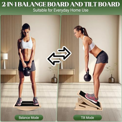 Slant Board 2-in-1 Calf Stretcher for Squats, Balance Board 500 LB