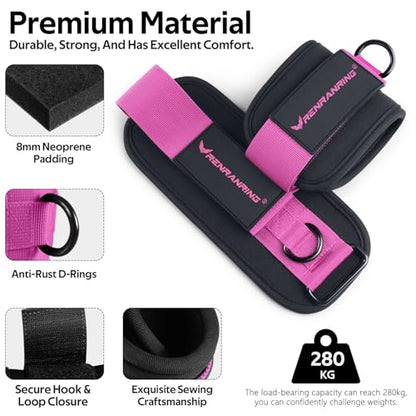 Ankle Resistance Bands with Cuffs, Ankle Bands for Working Out, Ankle Resistance Band for Legs and Glutes Workout Equipment, Butt Exercise Equipment for Women