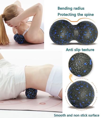 Peanut Massage Ball - Double Lacrosse Massage Ball & Mobility Ball for Physical Therapy - Deep Tissue Massage Tool for Myofascial Release, Muscle Relaxer, Acupoint Massage