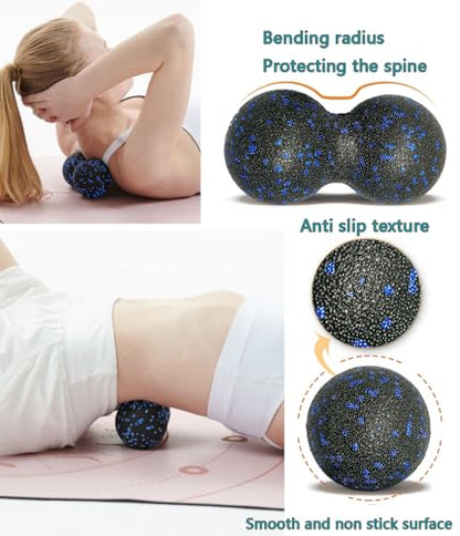 Peanut Massage Ball - Double Lacrosse Massage Ball & Mobility Ball for Physical Therapy - Deep Tissue Massage Tool for Myofascial Release, Muscle Relaxer, Acupoint Massage