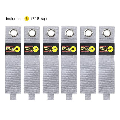 Heavy-Duty Wrap-It Storage Straps - 17" (6-Pack) Silver - color: Silver, size: 17-in. (6-Pack)