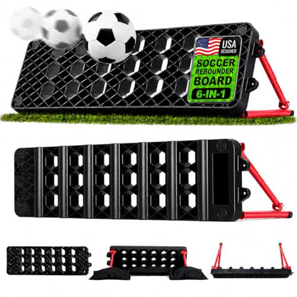 ZEALFEEL Soccer Rebounder Board, 6-in-1 Dual Surface, 3 Adjustable Angles