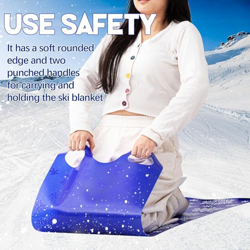 54" Large Snow Sled for Adults Flexible Flying Carpet Snowflake Slider Mat Sledding Equipment Snow Lightweight Roll up Snowboard for Christmas Winter Ski Outdoor