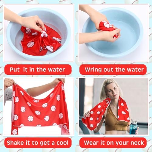12 Pcs Cooling Towel 40 x 12 Inch Basketball Baseball Football Volleyball Soccer Softball Microfiber Fast Drying Towel for Gift Women Men