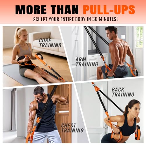 Pull Up Bands, Heavy Duty Resistance Bands with Handle, Workout Bands for Pull Up Bar, Pullup Assist Band Set for Exercise, Full Body Workout, Home Gym for Enhanced Strength, Muscle Training