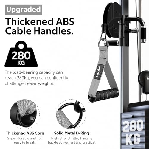 WALITO Exercise Handles, Replacement Cable Machine Attachments for Home Gym Equipment, Pulley System, Pilates, Resistance Bands, Strength Trainer, Heavy Duty Working Out Handles - color: Grey
