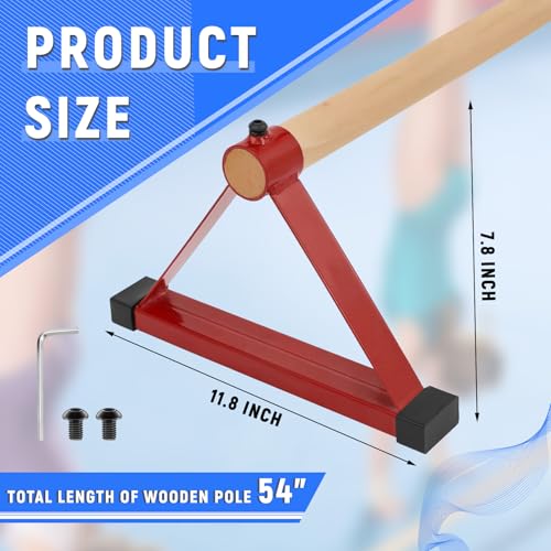 Leyndo 54” Gymnastics Pirouette Floor Bar, Handstand Trainer Bars - color: Red