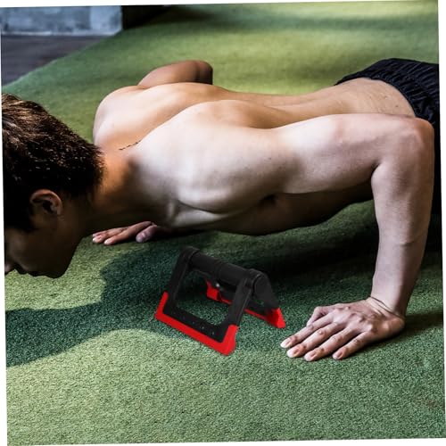 CHILDWEET Push-up Rack and Bars Set, Red Metal Push-up Stands for Home Fitness Equipment, Rotating Push-up Handles for Men and Women Strength Training