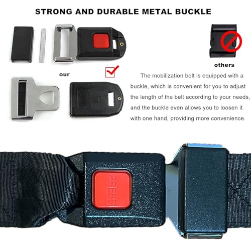 Mobilization Belt Physical Therapy -Physical Therapy Belt Used for Rehabilitation, Stretching, Manual Therapy- Highly Recommended by Physical Therapists (Black) - color: Black